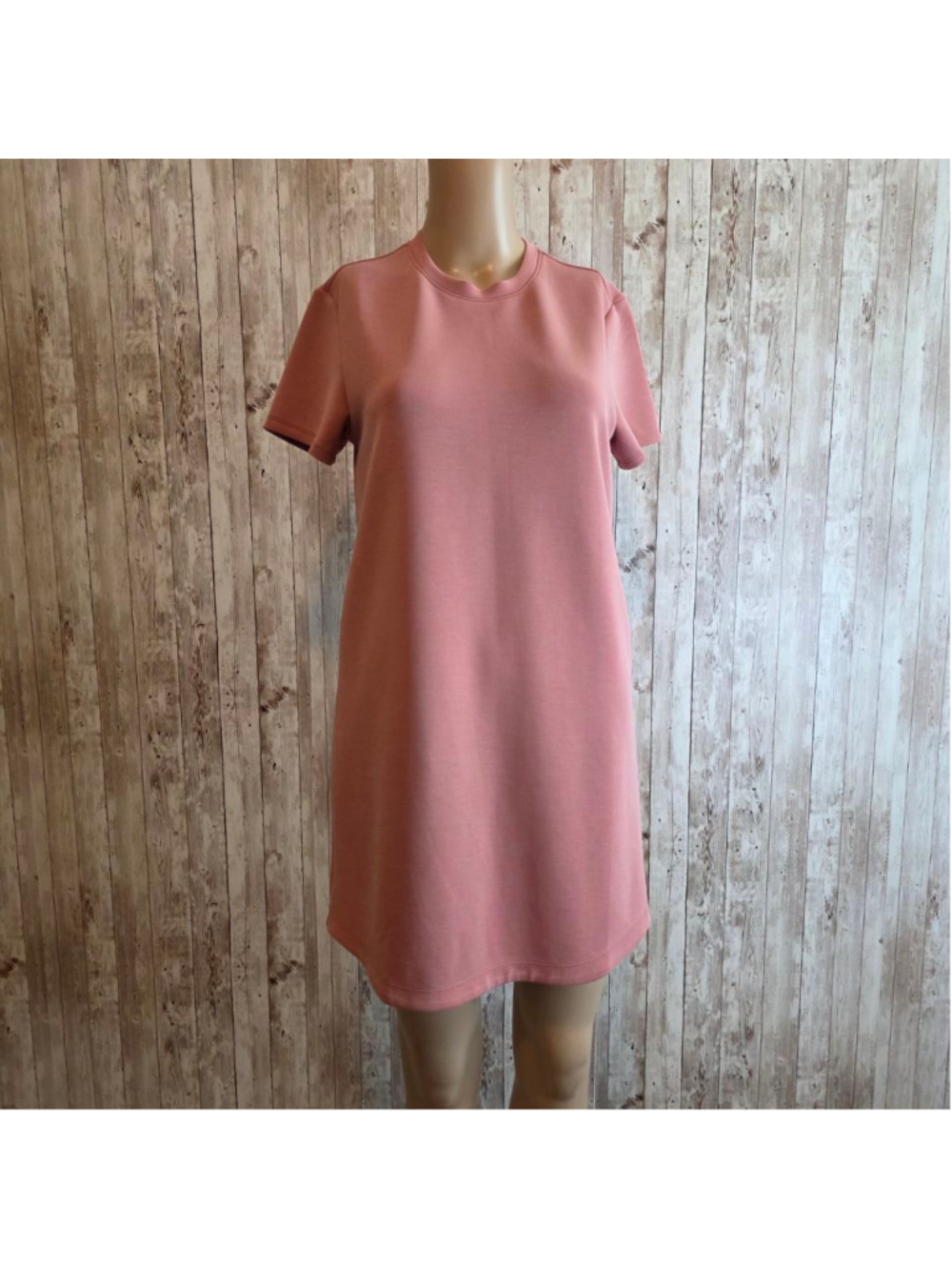 Women's Member's Mark Pink Sandwash T-shirt Mini Dress S